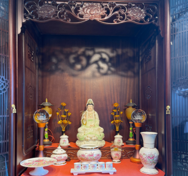 Trọn Bộ Ban Thờ Phật Sen Tam Bảo